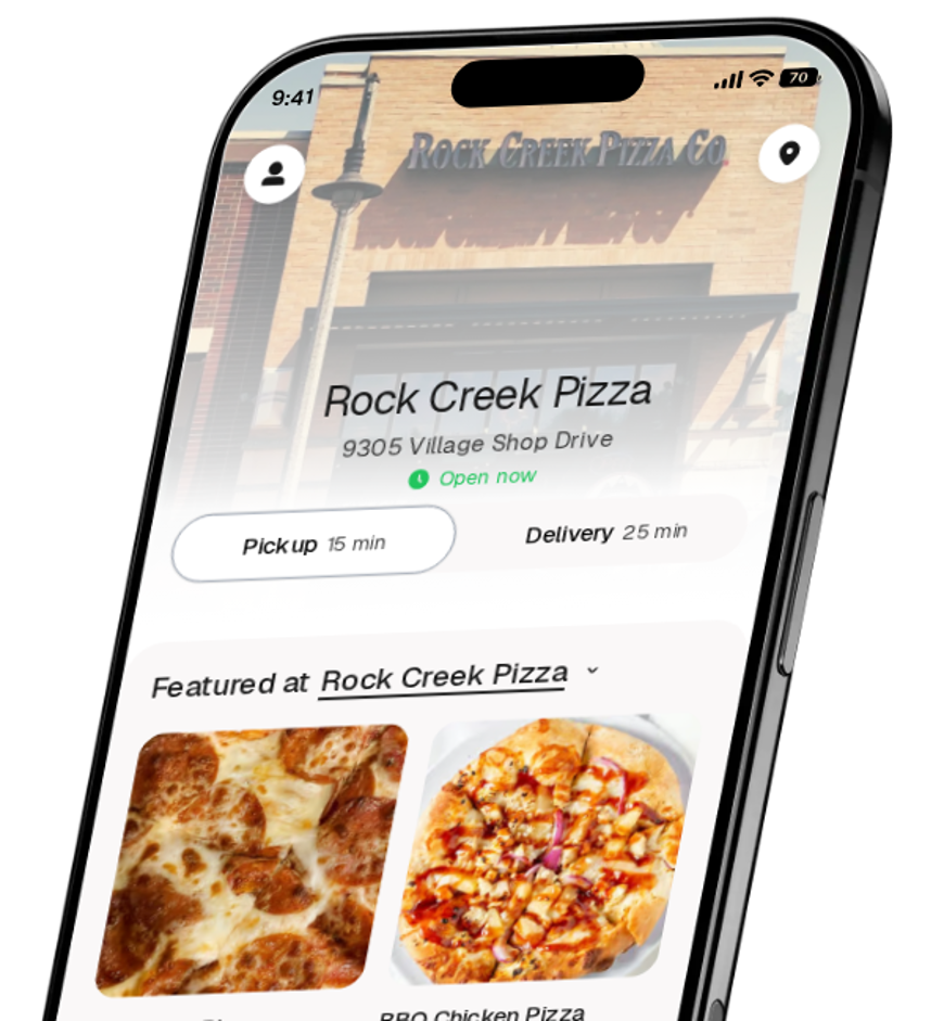 Rock Creek Pizza app preview